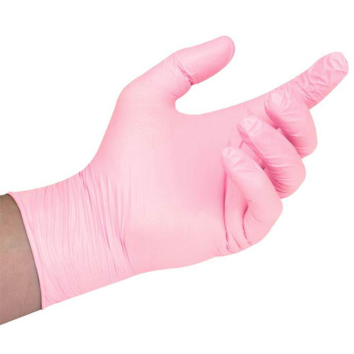 Pink Latex Free Nitrile Gloves x 100