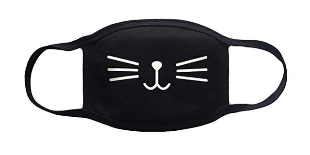Cotton Washable Black Face Mask – Kitten Design Cotton Washable Black Face Mask – Kitten Design
